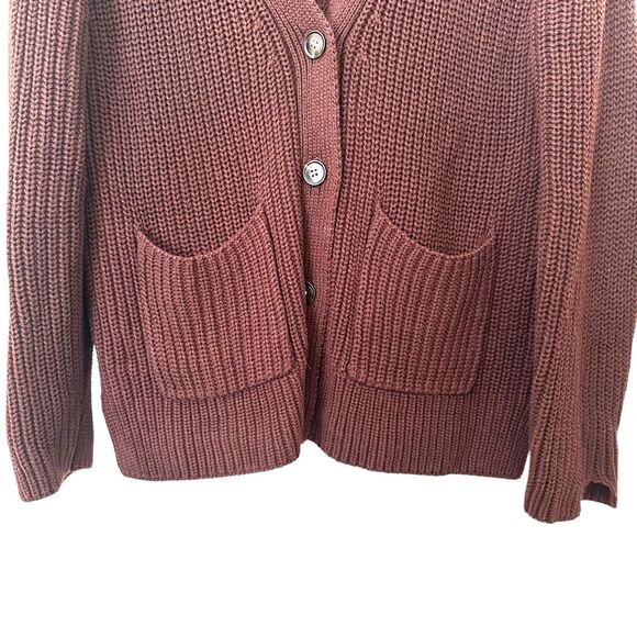 LINE THE LABEL Oversized Ribbed Cardigan Brown‎ XS - Picture 4 of 5